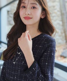 Tiaclasse 【安田美沙子さん着用・新色追加】配色ツイードワンピース