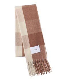 MOONBAT estaa とろーりマフラー クリーミーチェック／手洗い可