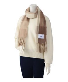 MOONBAT estaa とろーりマフラー クリーミーチェック／手洗い可