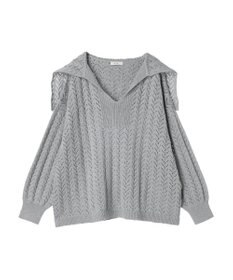 earth music&ecology ビッグカラーニットプルオーバー