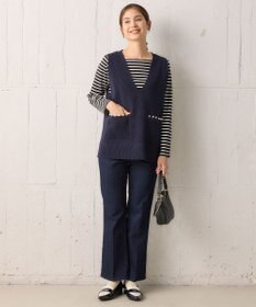 組曲 【洗える・軽量】パールディテールニット ベスト