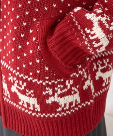 earth music&ecology ダブルzipノルディックカウチンニットカーディガン