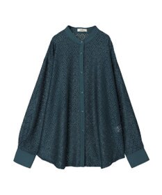 earth music&ecology レースバンドカラーシャツ