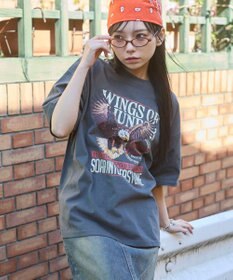 WEGO 【ユニセックス着用ITEM/SMLサイズ展開】ヴィンテージライクグラフィックT（SS）