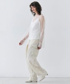 BEIGE， ERICA / シルクシースルークルーネックブラウス