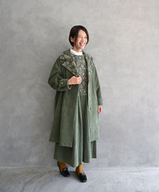 muuc 〈遠州織物の工場で織られた上質なコットンコーデュロイ生地〉花刺繍ワンピースドレス（セットアップ可能）