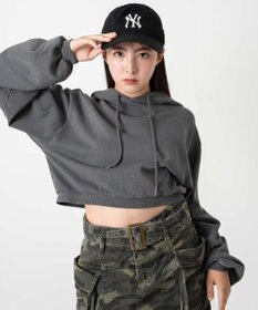 WEGO ピグメントショートグラフィックプルパーカー