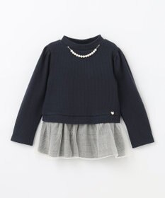 ANY KIDS パール付きペプラムトレーナー