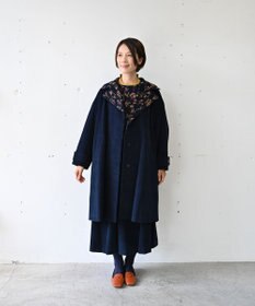 muuc 〈遠州織物の工場で織られた上質なコットンコーデュロイ生地〉花刺繍ワンピースドレス（セットアップ可能）