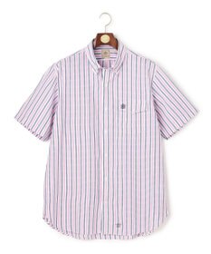 J.PRESS MEN 【KING SIZE / Aero Weave】クールマックスサッカー ストライプ シャツ / B.D.