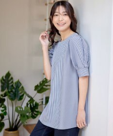 Tiaclasse 【小倉優子さん着用】【洗える】 パフスリーブチュニックブラウス