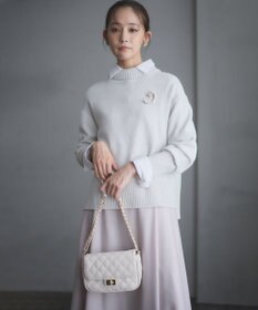 組曲 ウールカシミヤミックス ロールネック ニット