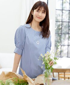 Tiaclasse 【小倉優子さん着用】【洗える】 パフスリーブチュニックブラウス