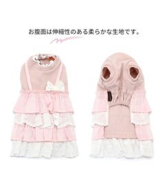 PET PARADISE 犬の服 犬 冬服 ワンピース 【小型犬】 重ね着風 ピンク ホワイト