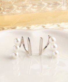 Phoebe 〈シリーズ累計販売15000点突破！〉ダブルデコレイトカフイヤリング　シルバー