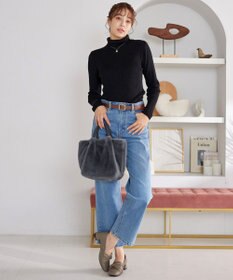 Tiaclasse 三つ編みハンドルファーバッグ