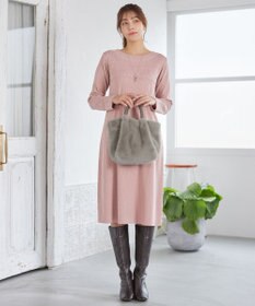 Tiaclasse 三つ編みハンドルファーバッグ