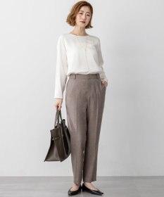 23区 L 【洗える】サテン ロングスリーブ Tシャツ