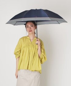 MOONBAT 【WEB限定】POLO RALPH LAUREN)（ポロ ラルフローレン）ワンポイントポロポニー×裾ボーダー 折りたたみ傘