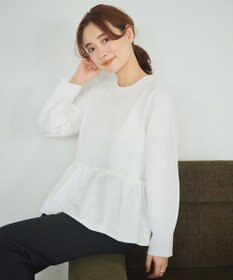 #Newans 【洗える】コンビネーションペプラムチュニックニット