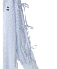 earth music&ecology 袖スリットリボンロングシャツ