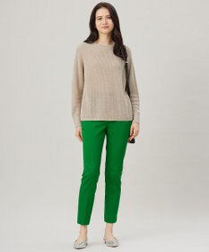 自由区 L 【カタログ掲載・WEB限定カラーあり・洗える】リネンミドルゲージボートネック ニット