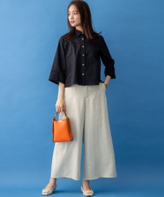 組曲 L グロッシーツイルワイドフレア パンツ