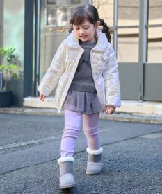 ANY KIDS パール調×フリースボア中綿コート