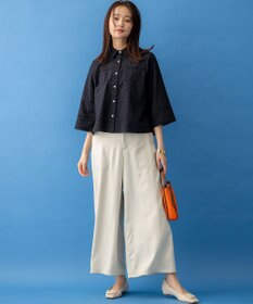 組曲 L グロッシーツイルワイドフレア パンツ