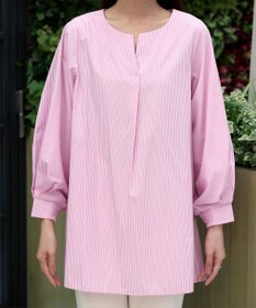 Tiaclasse 【洗える】パフスリーブチュニックブラウス