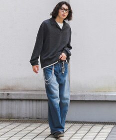 WEGO フェイクレイヤードニットポロ(LS)