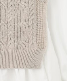 ANY 【洗濯機可・前後差あり】レイヤードブラウスニット