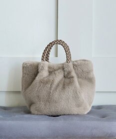 Tiaclasse 三つ編みハンドルファーバッグ