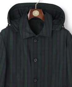 J.PRESS MEN 【オンオフ兼用 / ストレッチ / 撥水 / 洗える】トリコット3レイヤーバルマカンショートコート / フードデタッチャブル