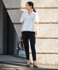 #Newans 【セレモニーにも】オープンカラーペプラムブラウス