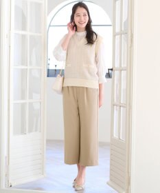 ANY SIS S 【洗える】フェイクパールストライプ ブラウス