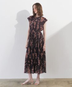 YECCA VECCA ぼかし柄プリーツワンピース