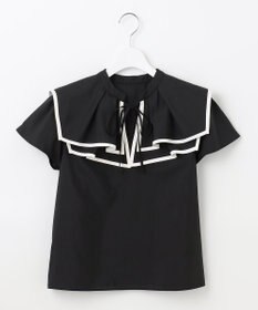 Feroux 【洗える】バイカラー ブラウス