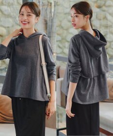 Tiaclasse 【洗える】裏毛バックフレアパーカー