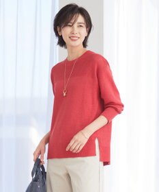 J.PRESS LADIES 【洗える・吸水速乾】 マーセライズコードリネン ニット