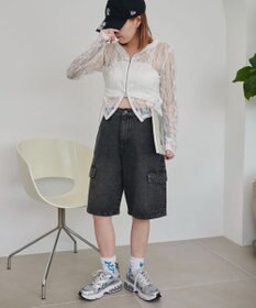 WEGO ヴィンテージウォッシュカーゴハーフパンツ