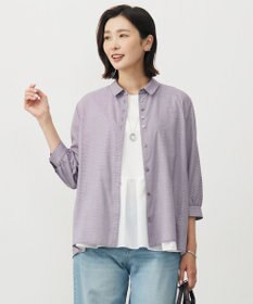 J.PRESS LADIES L 【洗える】ウォッシャブルキュプラツイル シャツ