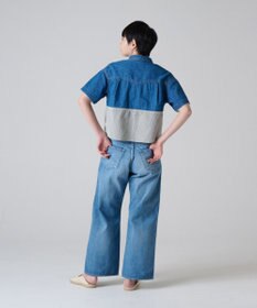 Ripo trenta anni PATCH WORK DENIM SH クロップド丈 デニムシャツ