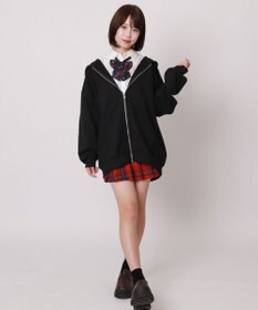 WEGO 【SCHOOLITEM】ルーズフィットZIPパーカー