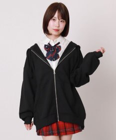 WEGO 【SCHOOLITEM】ルーズフィットZIPパーカー