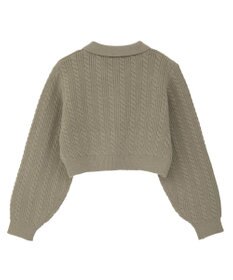 earth music&ecology 襟付きケーブルニットジャケット