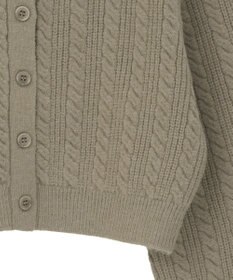 earth music&ecology 襟付きケーブルニットジャケット