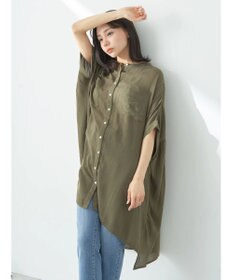 earth music&ecology レーヨンポケットシャツチュニック