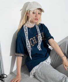 WEGO 【ユニセックス着用ITEM】チェックディテールロゴT（SS）