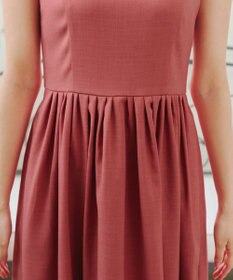 Tiaclasse 【洗える】麻調スクエアネックワンピース